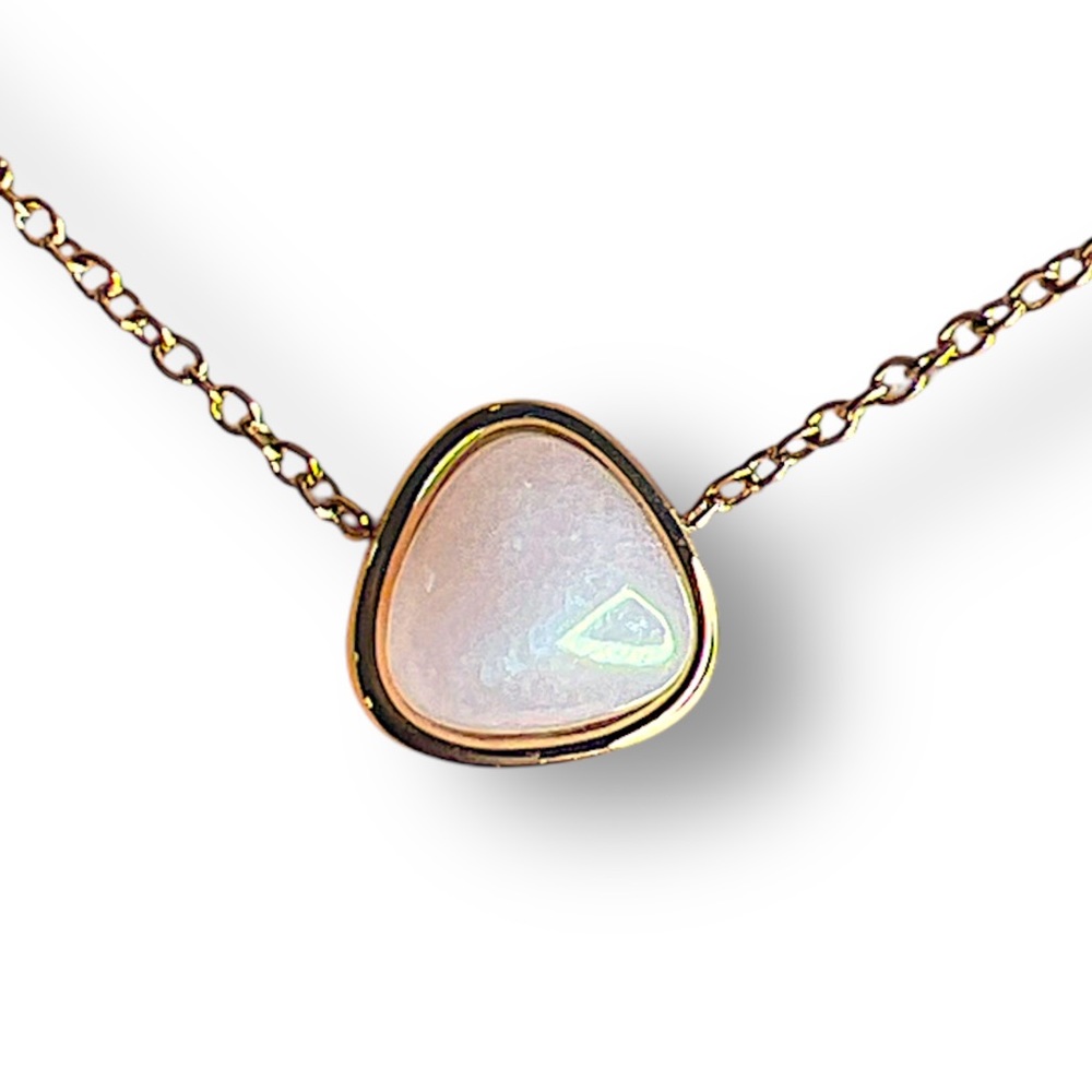 18K Rose Gold + & Rose Quartz Necklace